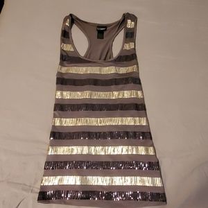 Daytrip sequin striped tank top